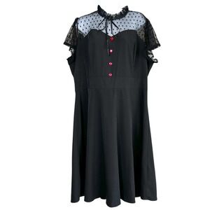 Belle Pogue Womens 1950s Pin-Up Style Dress Size 2XL‎ Whimsigoth Dark Romantic